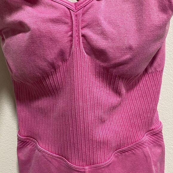 JoyLab Pink Seamless Ribbed Activewear Romper‎ XS One Piece Yoga Short Jumpsuit - Picture 4 of 12